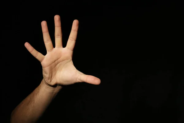 Férfi kézzel, amely öt — Stock Fotó