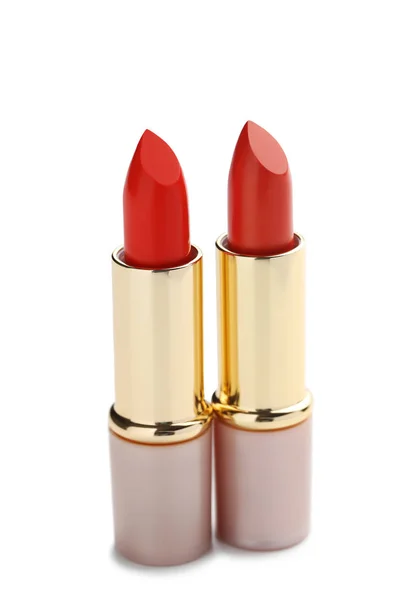 Dos lápices labiales de color rojo — Foto de Stock