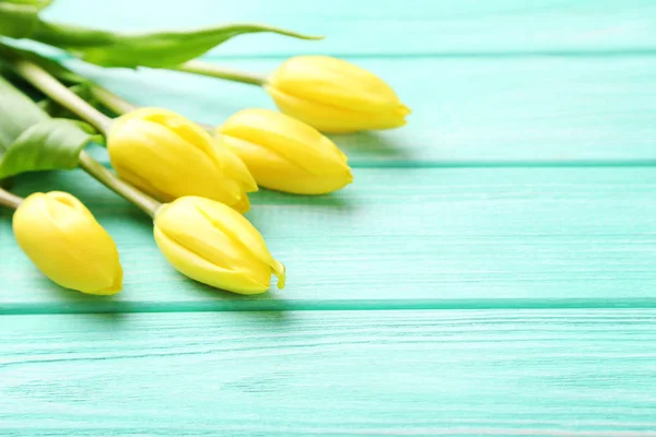 Boeket van gele tulpen — Stockfoto