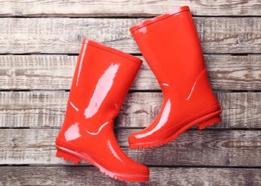 rubber boots on table clipart