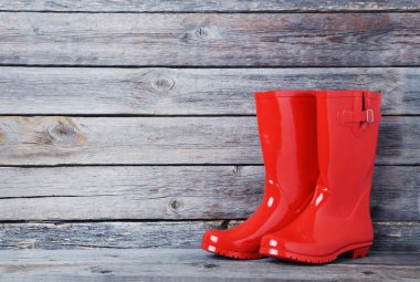 Red rubber boots clipart