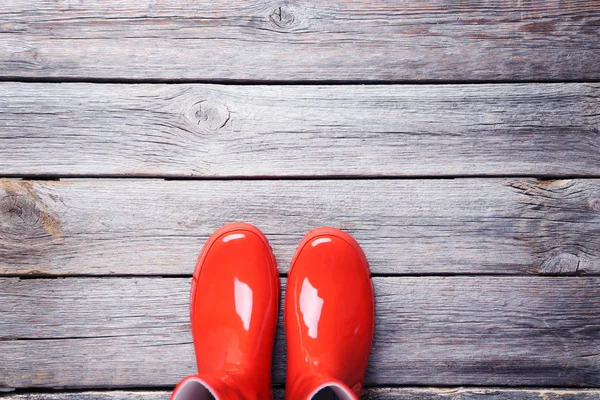 Червоний гумові чоботи — стокове фото