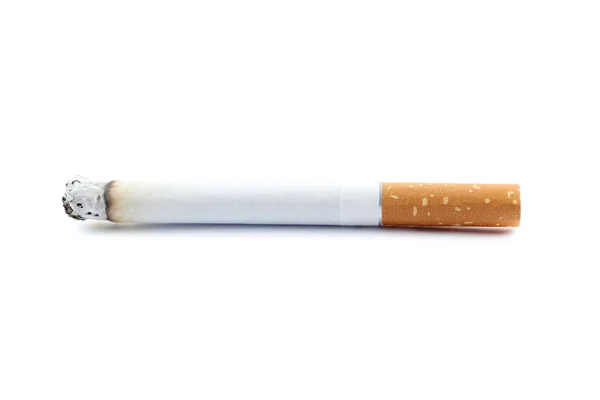 Cigarrillo con ceniza aislada — Foto de Stock