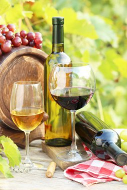 Grup ile bardaklarda şarap