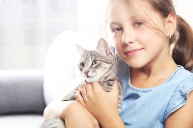 Kedi kadın ellerinde