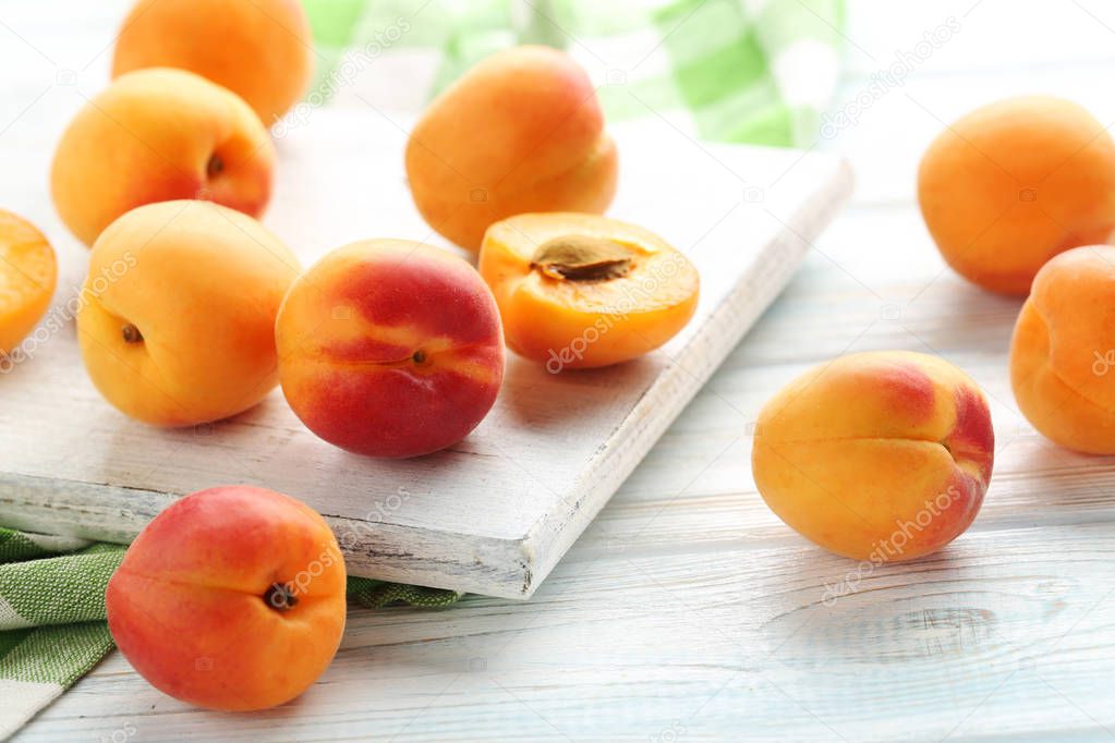 Ripe apricots fruits
