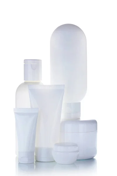Botellas cosméticas blancas — Foto de Stock