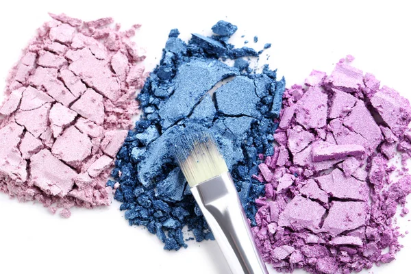 Fard à paupières maquillage broyé violet et bleu — Photo