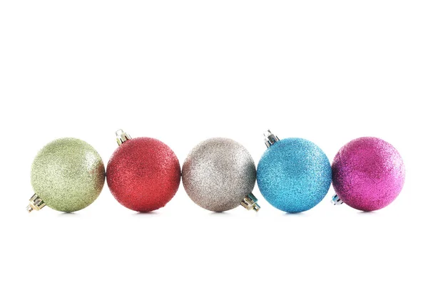 Renkli Noel baubles — Stok fotoğraf