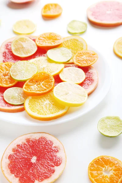 Sweet citrus fruits slices