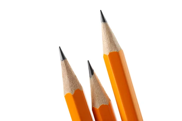 Yellow pencils on a white background — Stock Photo, Image