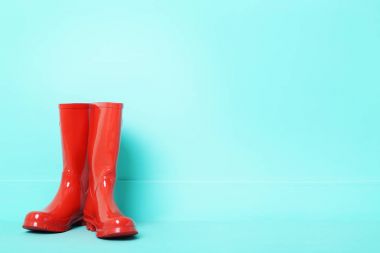 Red rubber boots  clipart