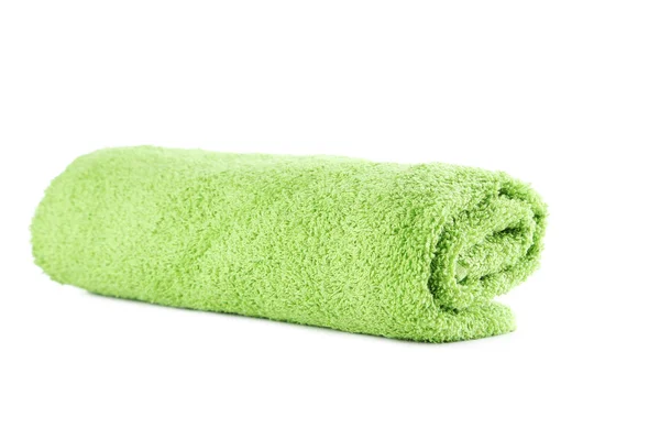 Rullad grön handduk — Stockfoto