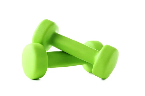 Yeşil fitness halter — Stok fotoğraf