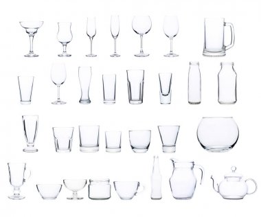 Collage of empty glasses clipart