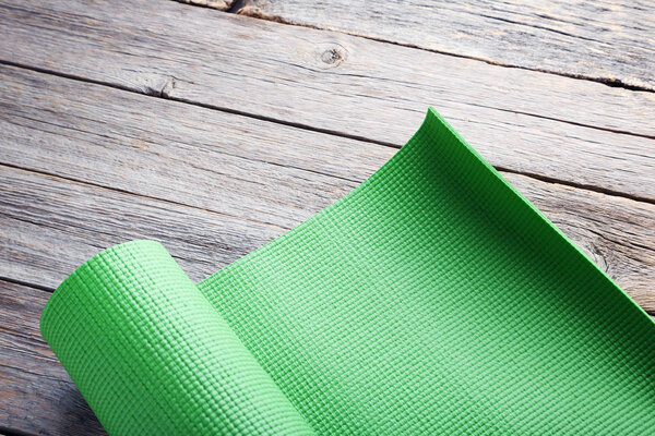 Green fitness mat 