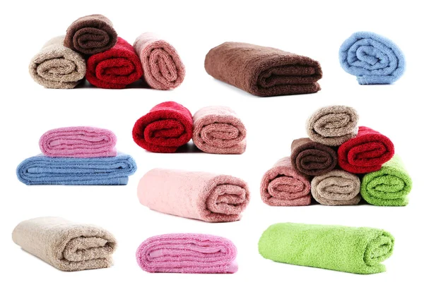 Collage de toallas de colores —  Fotos de Stock