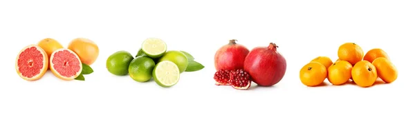 Collage av olika frukter — Stockfoto
