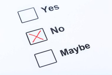 Kağıt üzerindeki onay kutularına