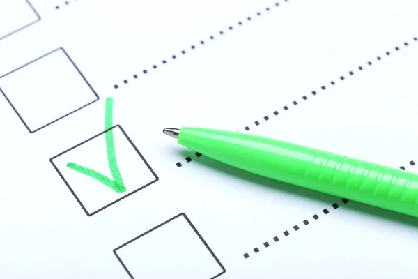 Check boxes with pen — Stock Photo, Image