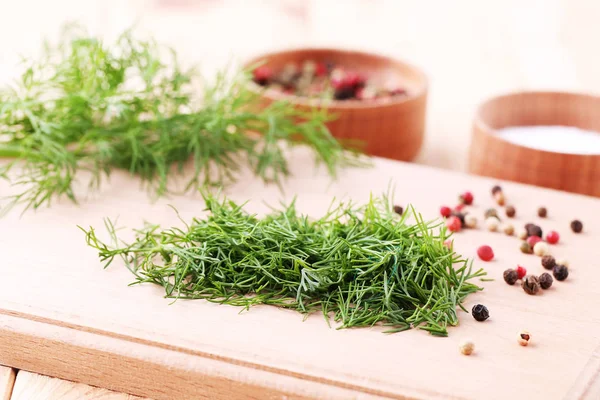 Green dill with pepper — Stock Photo, Image