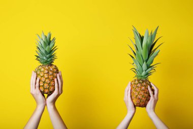 Erkek holding olgun ananas eller