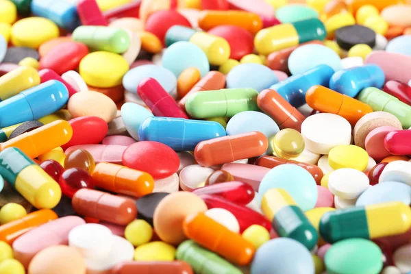 Különböző színes tabletták — Stock Fotó