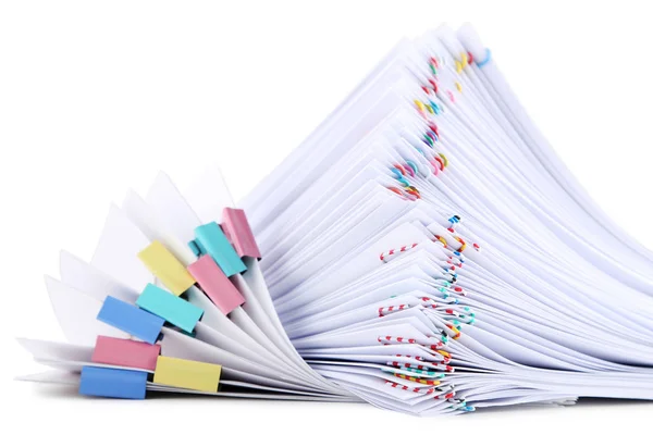 Stack of papers with paperclips — Stock Photo, Image