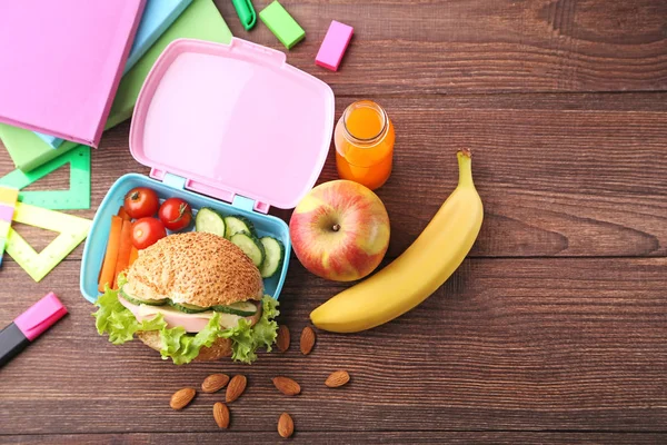 School lunch in box — Stock Photo, Image