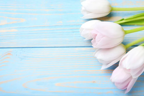 Tulip flowers on tabletop — Stock Photo, Image