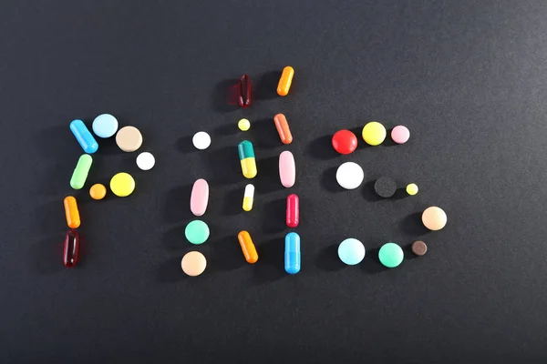 Colorful word Pills — Stock Photo, Image
