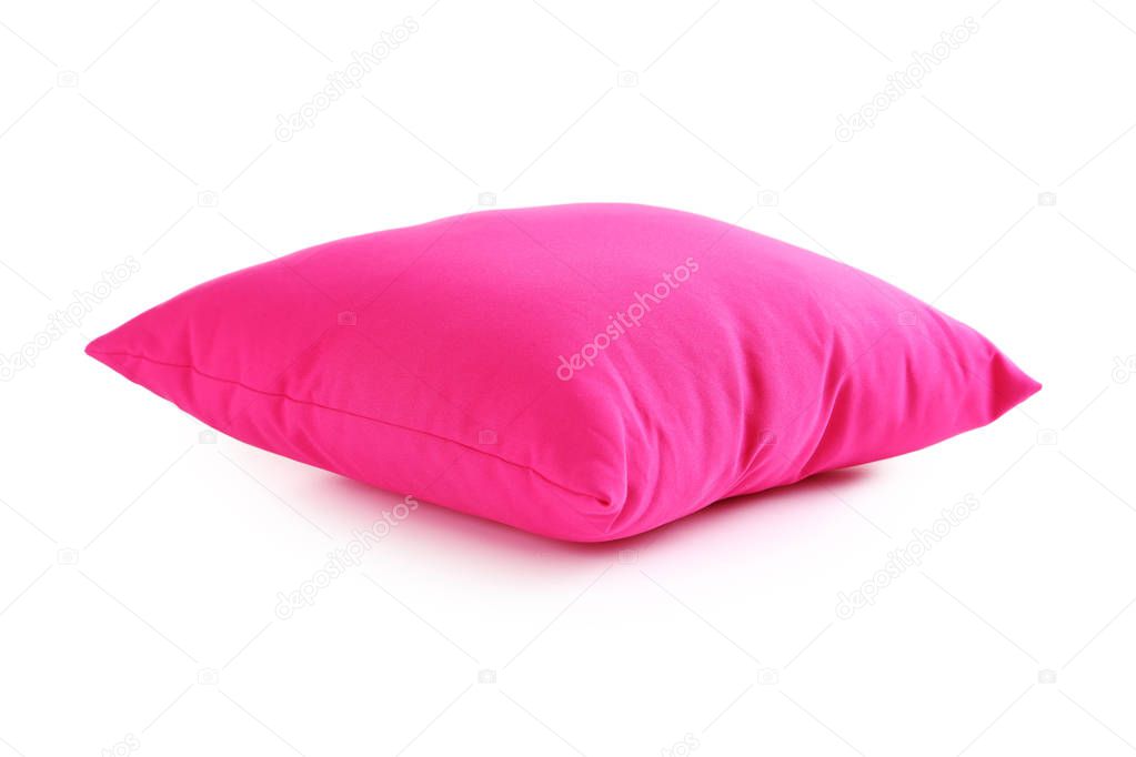 Pink pillow isolated on a white
