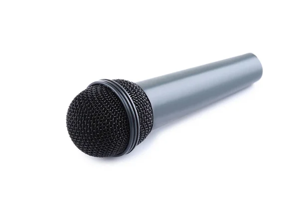 Microfone preto no branco — Fotografia de Stock