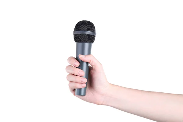 El tutma mikrofon — Stok fotoğraf