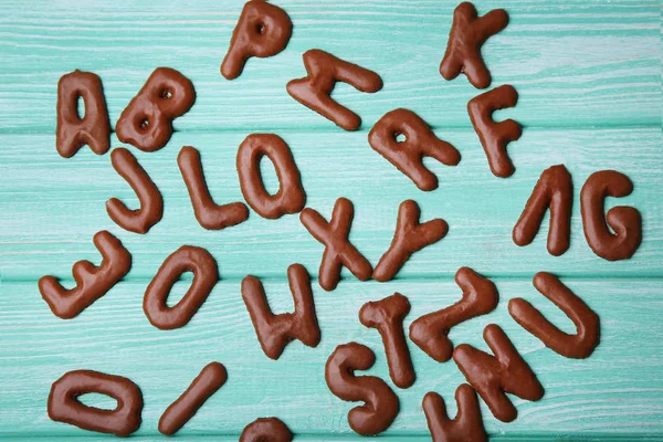 Μπισκότα σοκολάτας αλφάβητο — Φωτογραφία Αρχείου