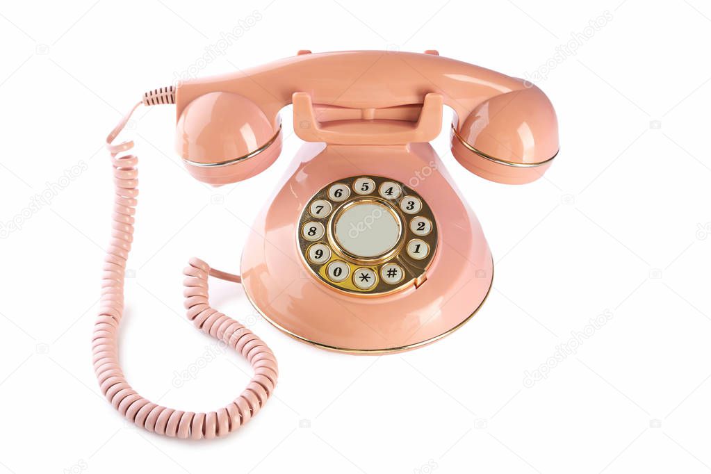 Pink retro telephone 