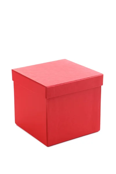 Boîte rouge isolée sur un blanc — Photo