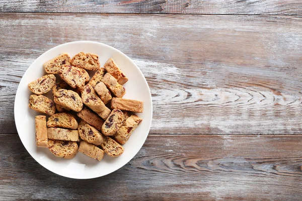 Cantuccini cookies in plate — Stock Photo, Image