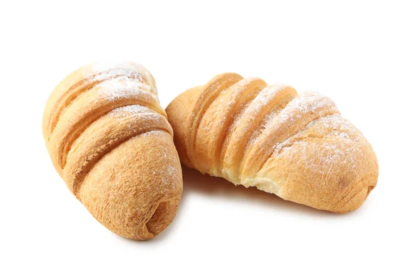 Fresh croissants isolated on a white background — Stock Photo, Image