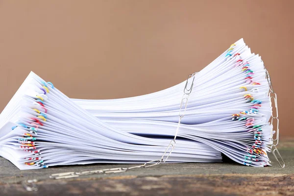 Stack of papers with paperclips