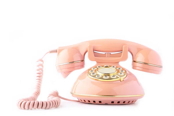 Rózsaszín retro telefon — Stock Fotó