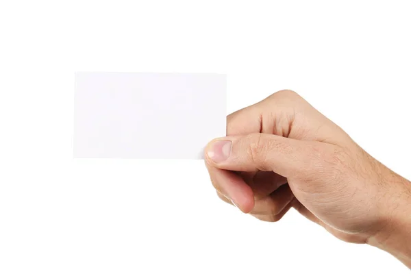 Hand holding a business card — Stock Photo, Image