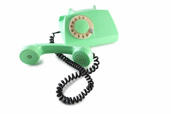 Zielony telefon retro — Zdjęcie stockowe