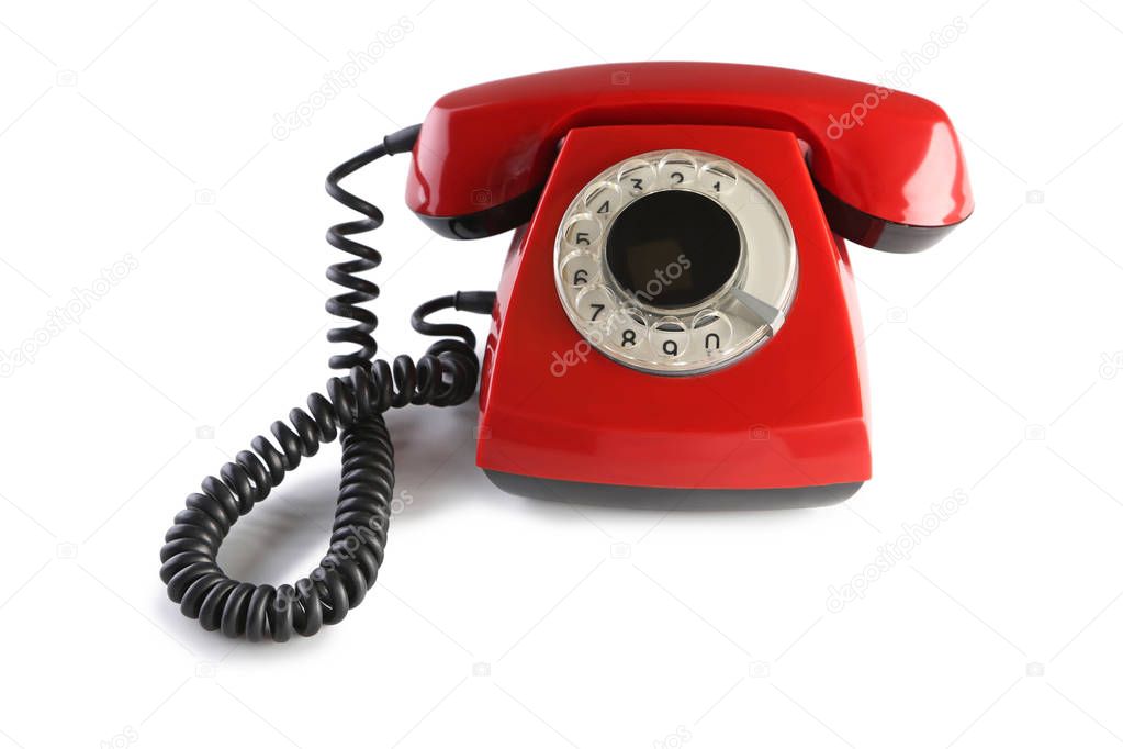 Red retro telephone