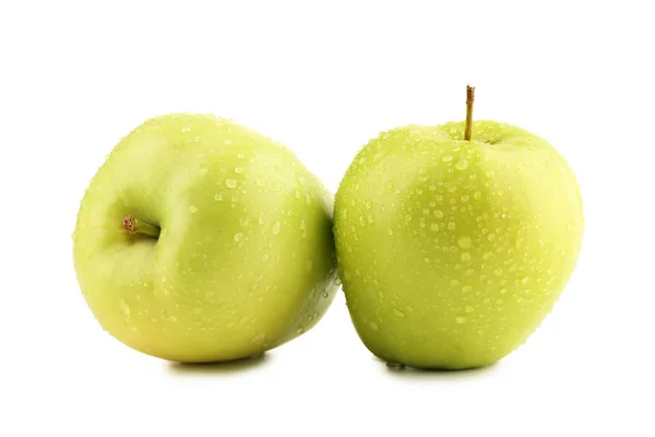 Manzanas verdes con gotas de agua — Foto de Stock