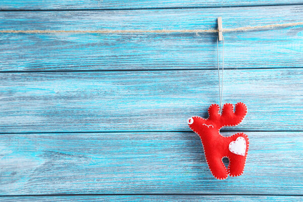 Christmas decoration hanging on rope 