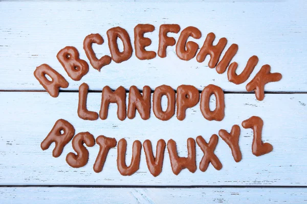 초콜릿 쿠키 알파벳 — 스톡 사진