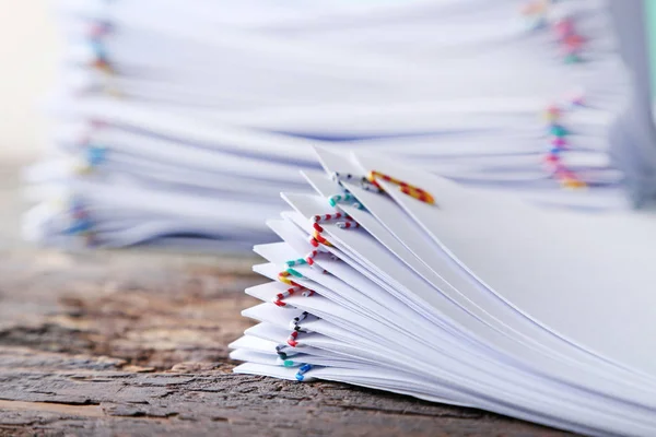 Stack of papers with paperclips — Stock Photo, Image