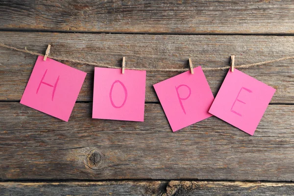 Adesivos rosa com inscrição Hope — Fotografia de Stock