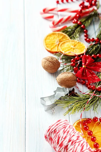 Ramo de árvore de Natal com laranjas secas — Fotografia de Stock